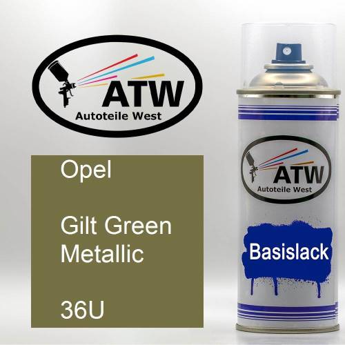 Opel, Gilt Green Metallic, 36U: 400ml Sprühdose, von ATW Autoteile West.